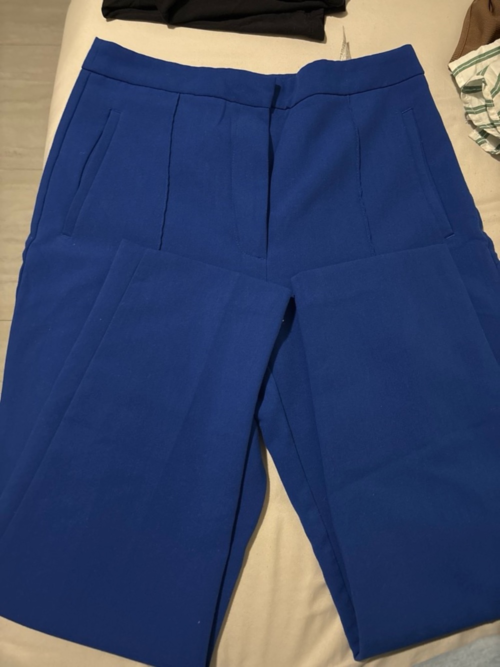 Zara Bold Blue Straight-Leg Trousers